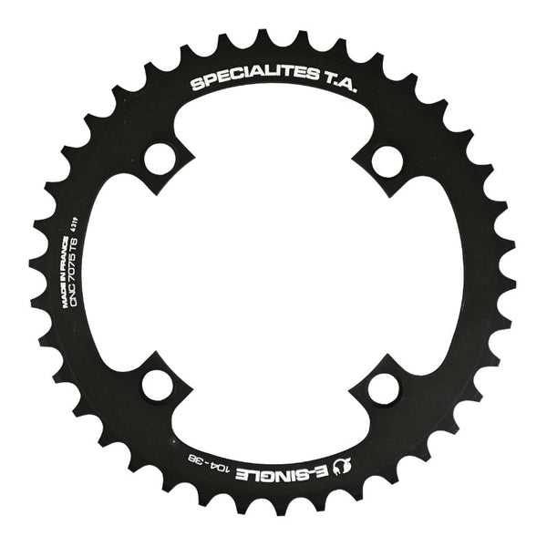 Plateau VAE-E-Bike 4 branches Ø 104 Pour Bosch - Brose - Yamaha - Giant - Shimano E-Steps Ta E-Single 38 dents Mono Noir