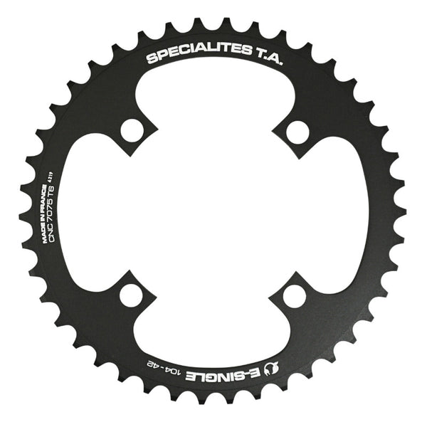 Plateau VAE-E-Bike 4 branches Ø 104 Pour Bosch - Brose - Yamaha - Giant - Shimano E-Steps Ta E-Single 42 dents Mono Noir