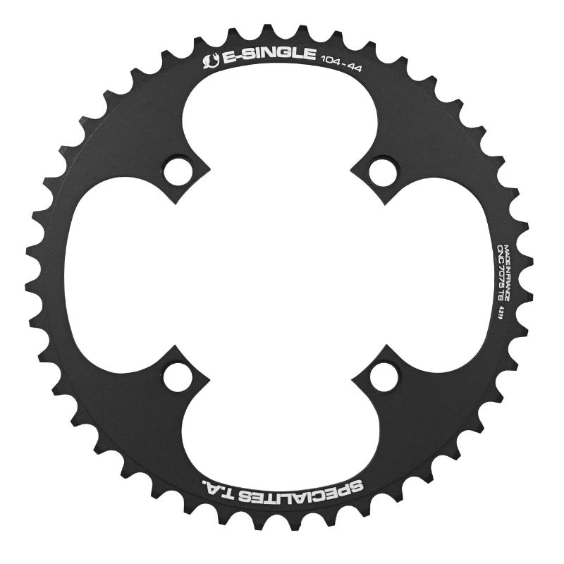 Plateau VAE-E-Bike 4 branches Ø 104 Pour Bosch - Brose - Yamaha - Giant - Shimano E-Steps Ta E-Single 44 dents Mono Noir