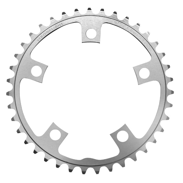 Plateau Route 5 branches Ø 110 Stronglight 39 dents Intérieur Argent Alu 7075 Type Shimano 9-10V.