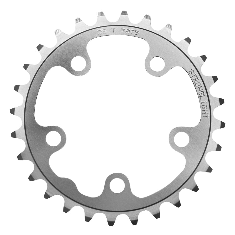 Plateau Route 5 branches Ø 74 Stronglight 28 dents Triple Argent Alu 7075 9-10V.