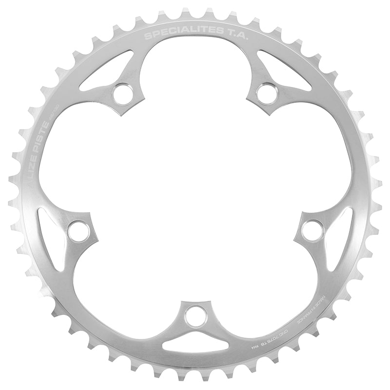 Plateau Piste 5 branches Ø 130 Ta Alize 48 dents Argent Alu 7075 Pour Chaîne 3.17 mm (1"1-8)