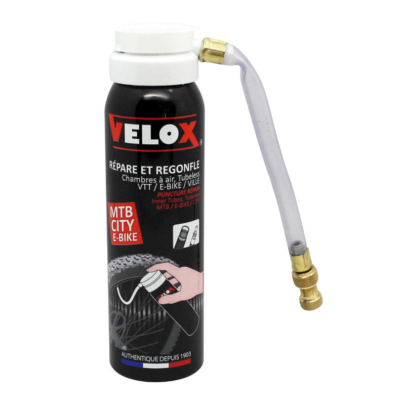 Bombe Anti-Crevaison Velox VAE - E-Bike Et VTT Presta-Schrader (100Ml)