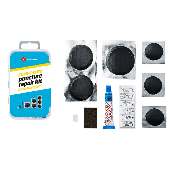 Kit Réparation Chambre A Air Weldtite Airtite Fat Bike 27,5 Avec Outils - Boite (2 Patchs 30 mm + 1 Patch 40 mm + 3 Patc