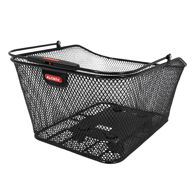 Panier Arrière Acier Nid Abeille City Klickfix Korbklip Noir Avec Fixation Clip Adaptable Sur Tout Porte Bagage 20L(41 X