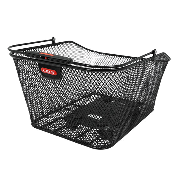 Panier Arrière Acier Nid Abeille City Klickfix Korbklip Noir Avec Fixation Clip Adaptable Sur Tout Porte Bagage 20L(41 X