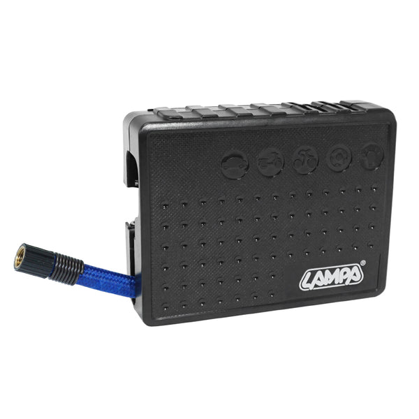 Compresseur-Gonfleur-Pompe Universel De Poche Avec Torche-Lampe LED 8 Bar (8 Piles Aa)