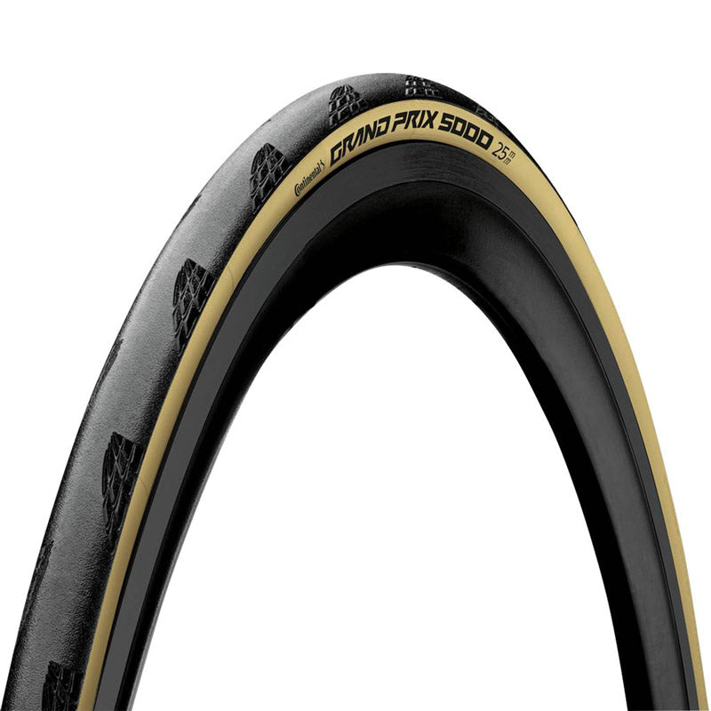 Pneu Route 700 X 28 Continental Grand Prix 5000 Noir Flanc Creme Ts (28-622) -Gp5000-