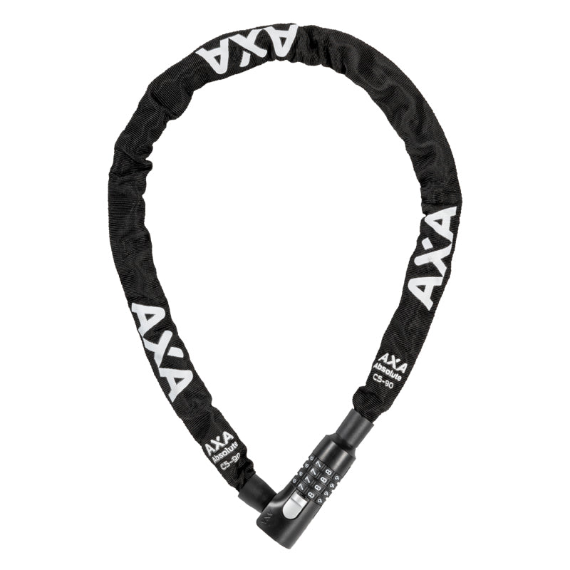 Antivol Vélo Chaîne A Combinaison - Code Axa Absolute Code Diam 5 mm L 0.90M Noir - Sécurité Niveau 7-15