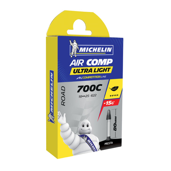 Chambre A Air Vélo 700 X 18-25 Michelin A1 Ultralight Valve Presta 80 mm