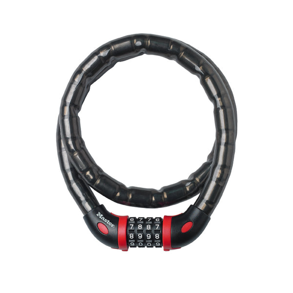 Antivol Vélo Articule A Combinaison - Code Masterlock Diam 18 mm L 1 M Noir - Niveau Sécurité 7