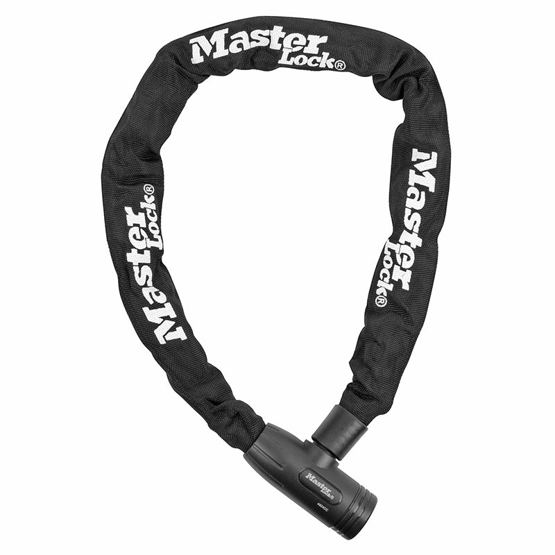 Antivol Vélo - Trottinette Chaîne A Clé Masterlock Acier Diam 8 mm Longueur 90 cm Noir - Livre Avec 2 Clés - Niveau Sécu