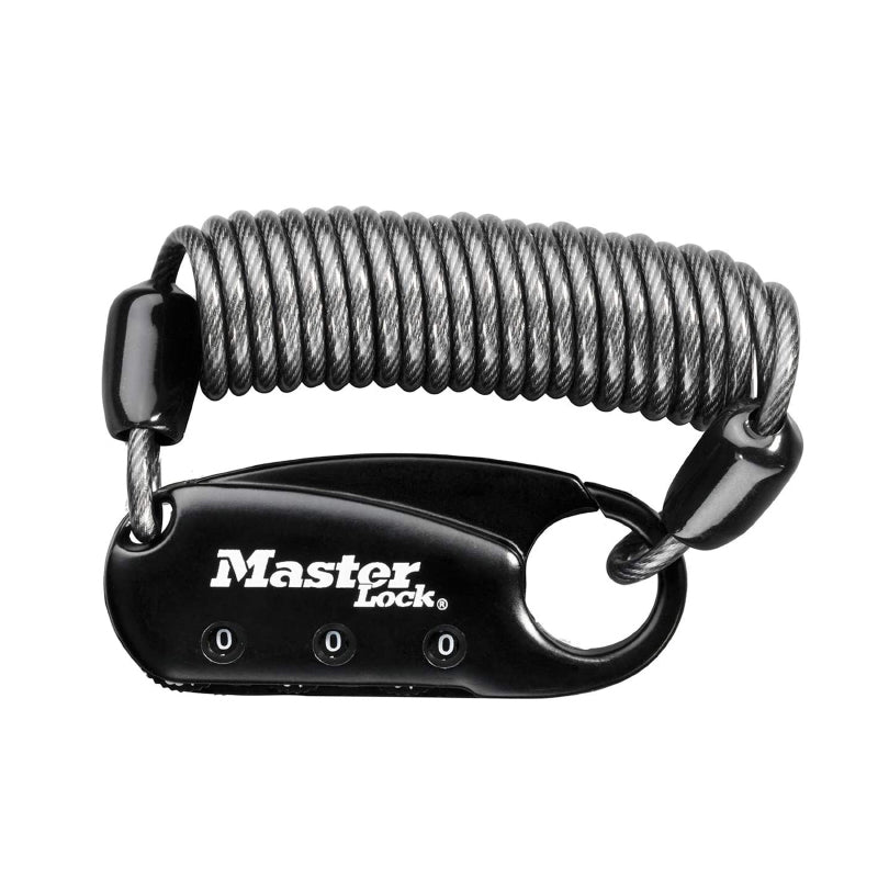 Antivol Câble A Combinaison - Code Masterlock L 90 cm Noir - Pour Casque-Sac