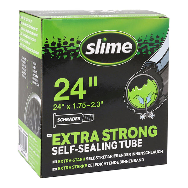 Chambre A Air Vélo 24 X 1.75-2.10 Slime Valve Schrader Obus Demontable Avec Liquide Anti-Crevaison