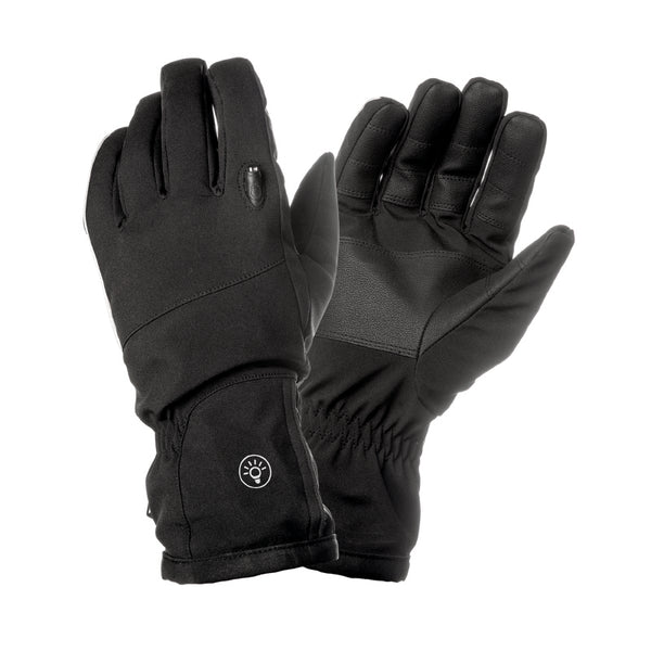 Gants Vélo City Long Tucano Lux Noir Taille M Avec Éclairage LED Usb Intégré (Paire Sur Carte)
