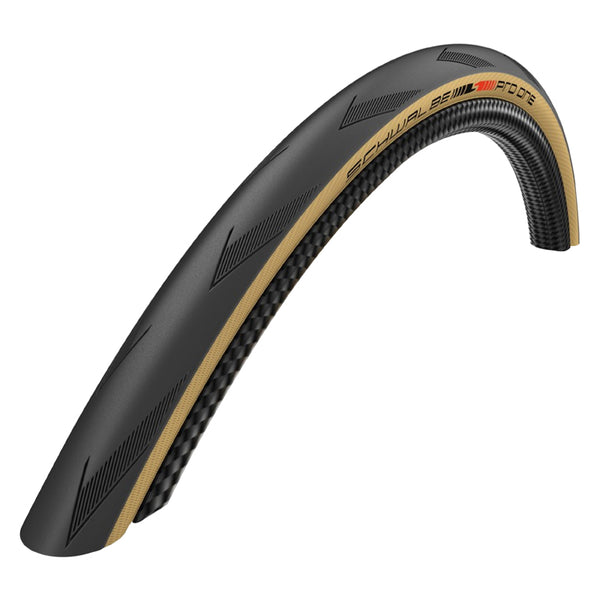 Pneu Route 700 X 28 Schwalbe Pro One Super Race Noir-Beige Tubeless Ready Ts (28-622) Renfort V-Guard Addix - Technologi