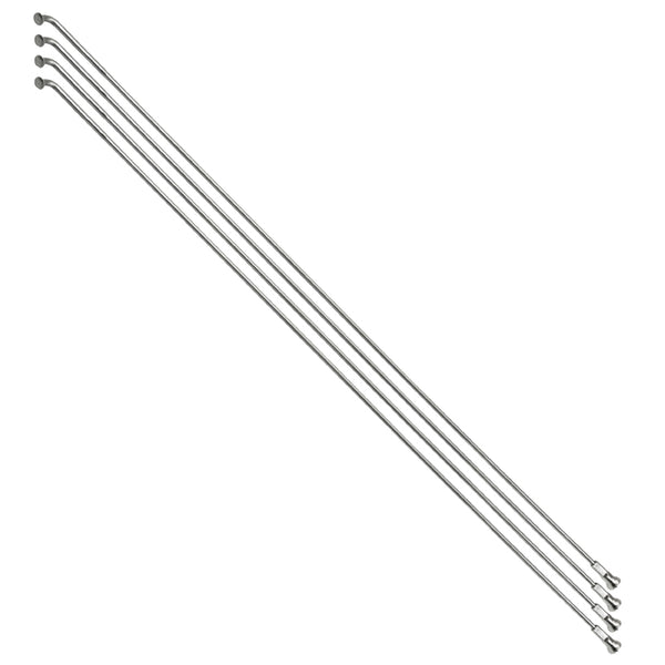 Rayon Renforcé INOX Argent 2,0 mm Avec Tête Coudée En 2,3 mm L 165 mm Avec Écrou (Vendu Par 4)
