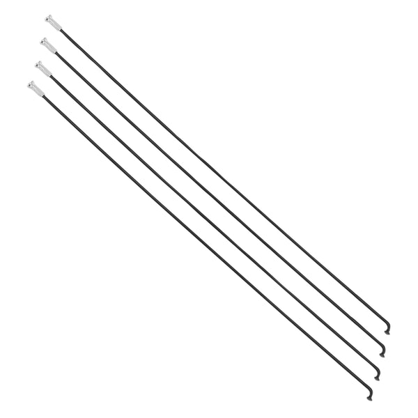 Rayon Renforcé INOX Noir 2,0 mm Avec Tête Coudée En 2,3 mm L 290 mm Sapim Avec Écrou (Vendu Par 4)