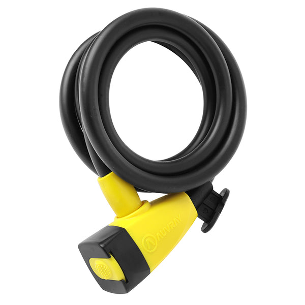 Antivol Vélo Spiral A Clé Auvray Diam 10 mm L 1.50 M Noir Mat (Avec Support)