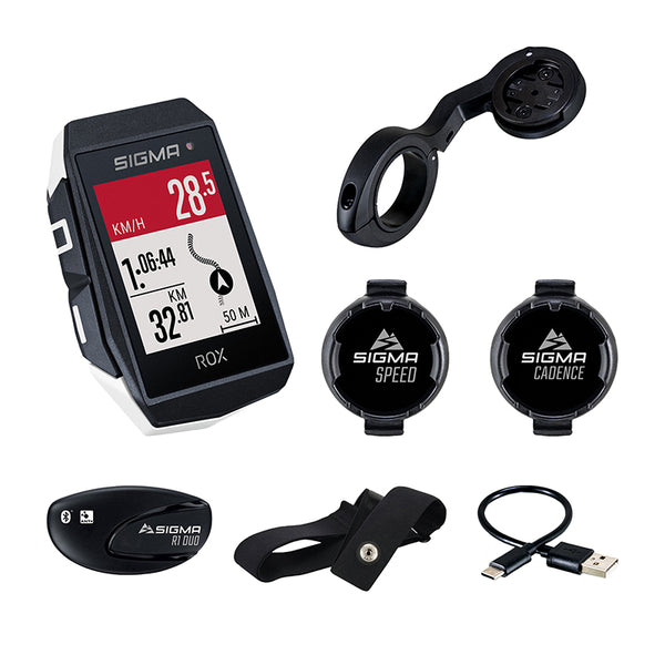 Compteur Sigma Rox11.1 Evo Gps Blanc Avec Cardio, Altimetre, Emetteur Cadence + Vitesse
