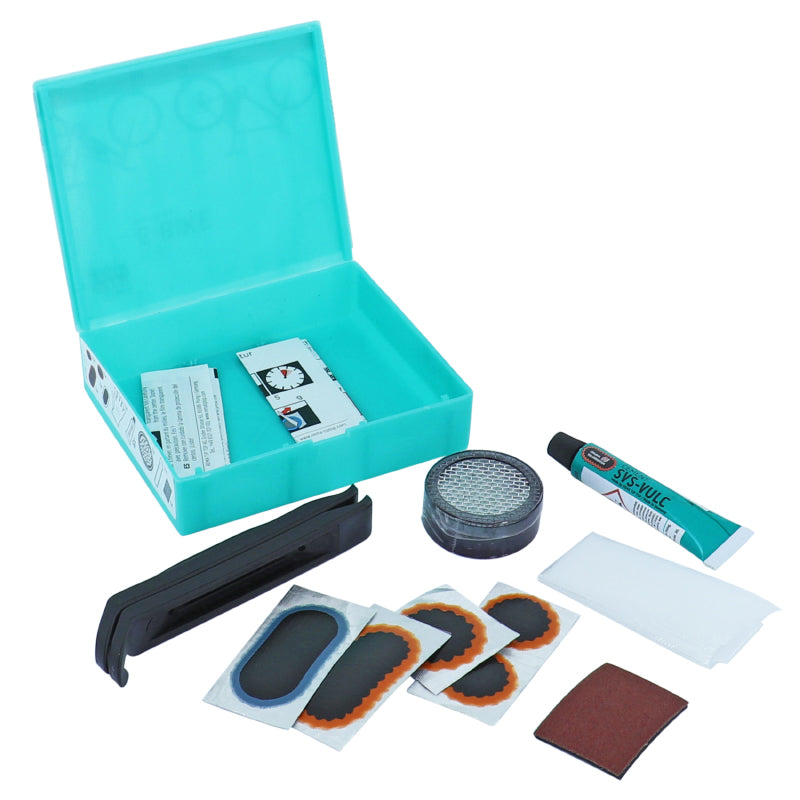 Kit Réparation Chambre A Air Tip Top Tt09 E-Bike A Suspendre 4 Rustines + 1 F2 Pour Pneu Bleu Renforcé + Colle 5G + Papi