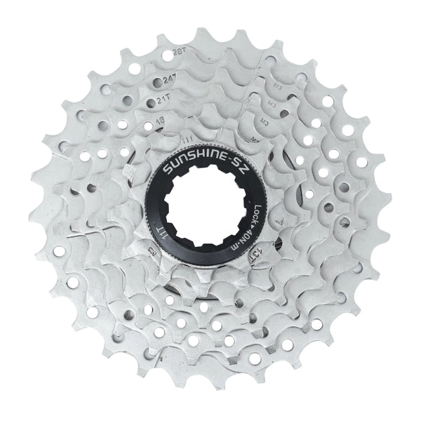 Cassette 7V. P2R 11-28 Pour Shimano-Sram VTT Argent (11-13-15-18-21-24-28)