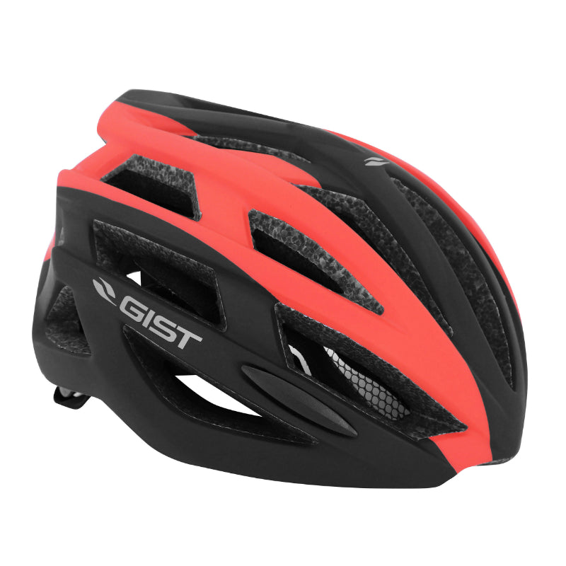 Casque Vélo Adulte Gist Route Planet Noir-Rouge Mat In-Mold Taille 52-58 Réglage Molette 212 G