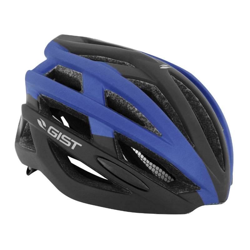 Casque Vélo Adulte Gist Route Planet Noir-Bleu Mat In-Mold Taille 52-58 Réglage Molette 212 G