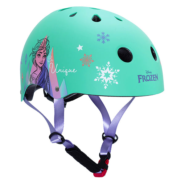 Casque Vélo Enfant Disney V3 Frozen Vert D'Eau Avec Molette Réglage Taille 52-56 (La Reine Des Neiges) (Vendu Sur Carte)