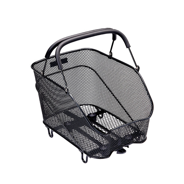Panier Arrière Fil Acier Racktime Bask It Trunk Noir Avec Anse Sur Porte Bagage (39X26X27 cm) - Compatible Systeme Rackt