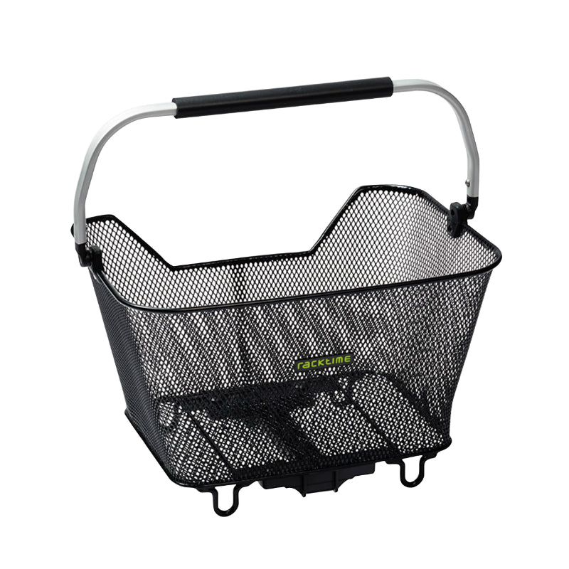Panier Arrière Fil Acier Racktime Bask It 2.0 Noir Avec Anse Sur Porte Bagage (43X29X31 cm) - Compatible Systeme Racktim