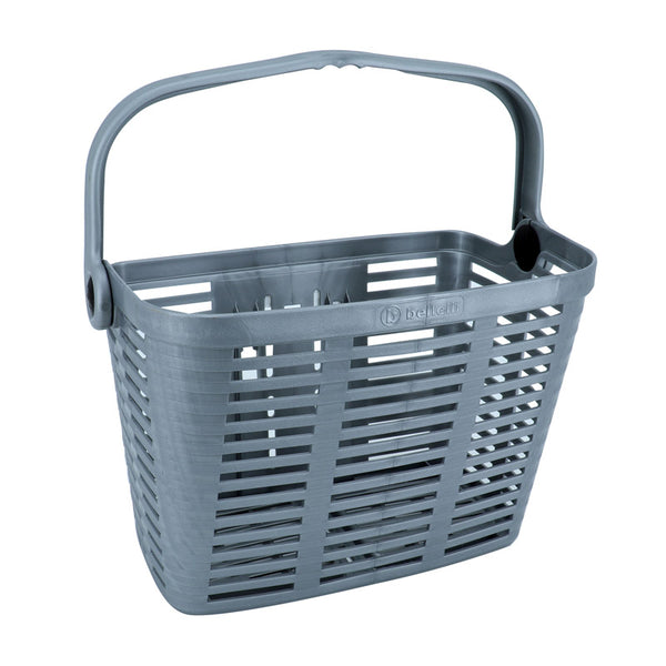 Panier Avant Plastique Gris Pour E-Bike Avec Anse Fixation Largeur 90 mm Systeme Clips (Avec Adaptateur 22-26-32) - Poid