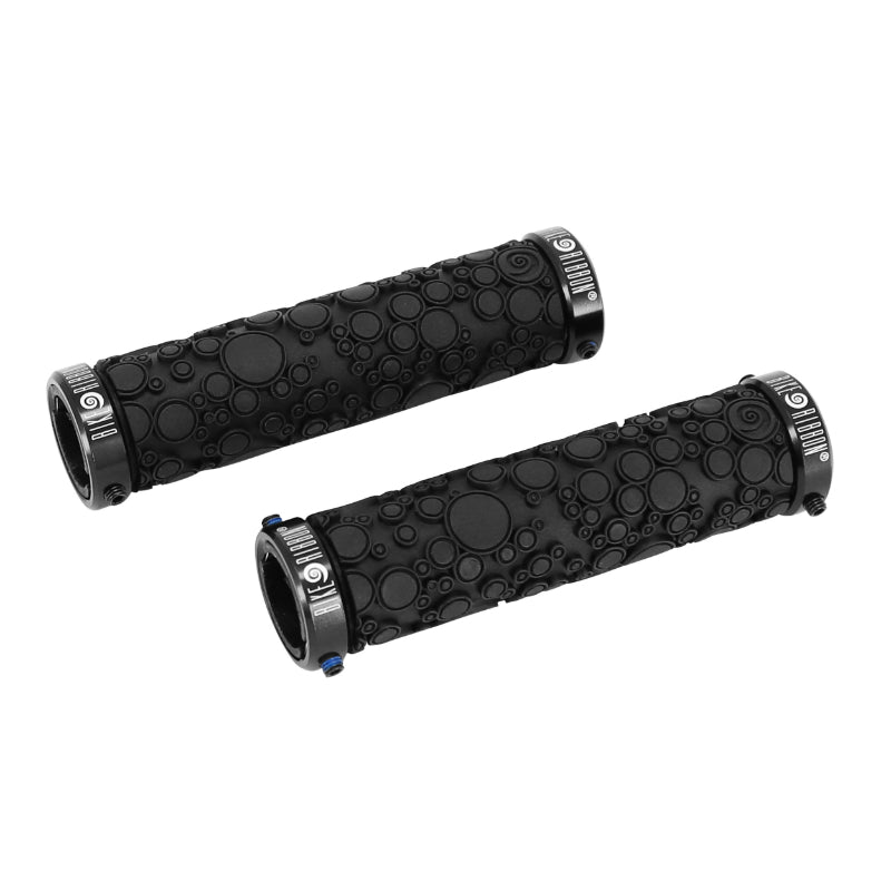 Poignée VTT Bike Ribbon Bubble Noir 22 mm Gel Double Serrage Chc (Paire)