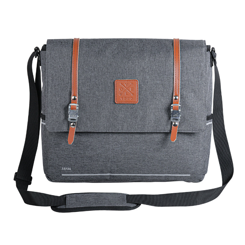 Sacoche Arrière Vélo Laterale Zefal Urban Messenger Étanche 11L Gris - (35X13X30 cm) - Fabrique En Materiau Recycle