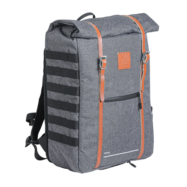 Sacoche Arrière Vélo Laterale Sac A Dos Zefal Urban Backpack Gris 27L Fixation Sur Porte Bagage (30X45X13) - Fabrique En