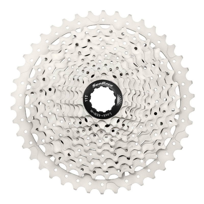 Cassette 10V. Sunrace Ms3 11-46 VTT Pour Shimano Metallic Argent (Livre En Boite) (11-13-15-18-21-24-28-34-40-46) (2 Blo