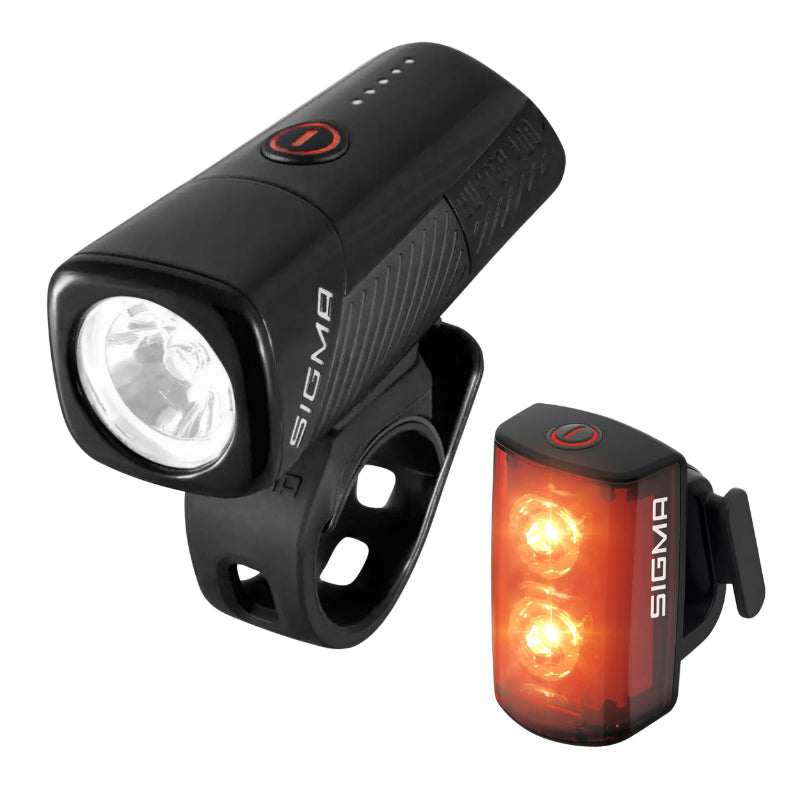 Éclairage Vélo Usb Kit Sigma Buster 400 Lumen -Buster Rl80 (Autonomie Avant 9H-Arrière 8H Jusqu'A 12H Mode Flash) Noir -