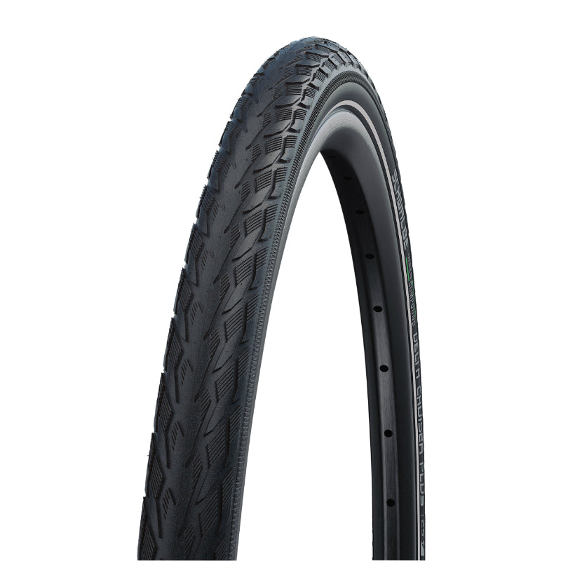 Pneu VTC Urbain 700 X 38 Schwalbe Delta Cruiser Plus Noir Tr (40-622) Renfort Green Guard Flanc Reflex