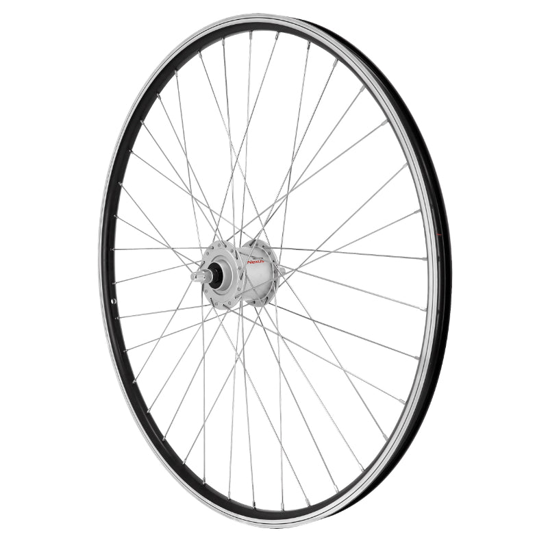 Roue VTC Patin 700 X 35 - 28" Er10 Noir Avant Moyeu Écrou Shimano Argent Dynamo 6 Volt-3W (Éclairage Avant Et Arrière) J