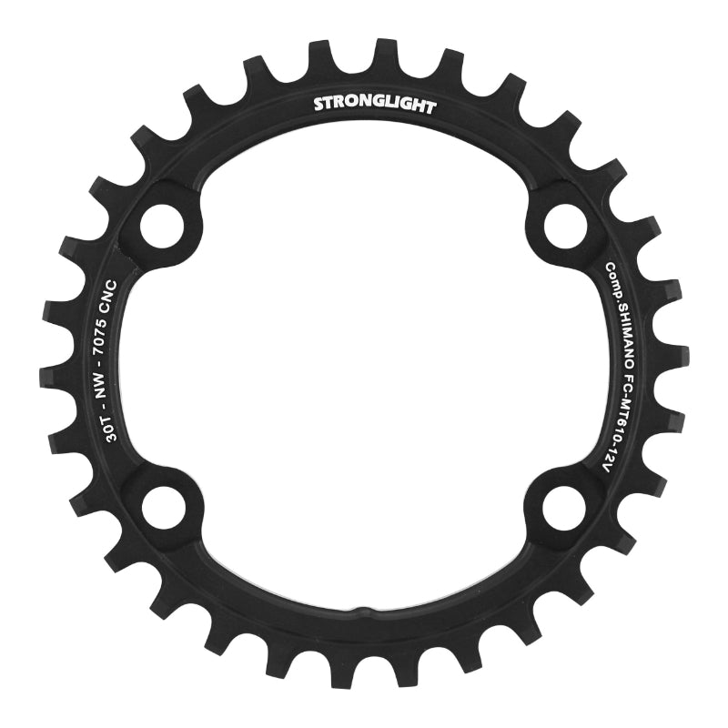 Plateau VTT 4 branches Ø 96 Pour Shimano Slx Mt610 Stronglight 30 dents Mono 12V. Noir