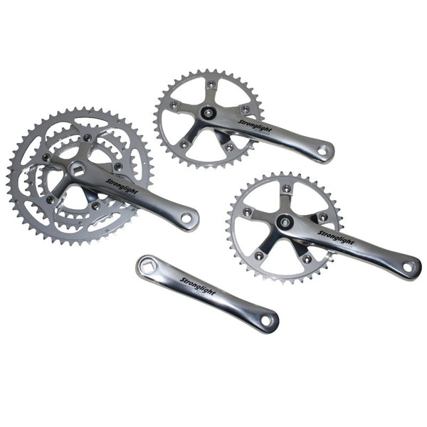 Pédalier Route Stronglight 9-10V. Impact Tandem Argent 170 mm 51-39-30 (Kit Avant + Arrière) (Axe Carré 115 mm)