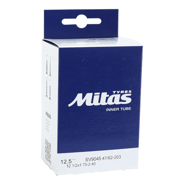 Chambre A Air Vélo 12 1-2 X 2 1-4 Rubena Valve Standard Coudée 90° Et 45° Sens De Roulement (47-62X203)