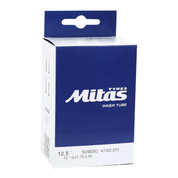Chambre A Air Vélo 12 1-2 X 2 1-4 Rubena Valve Standard Coudée 90° Et 90° Sens De Roulement (47-62X203)
