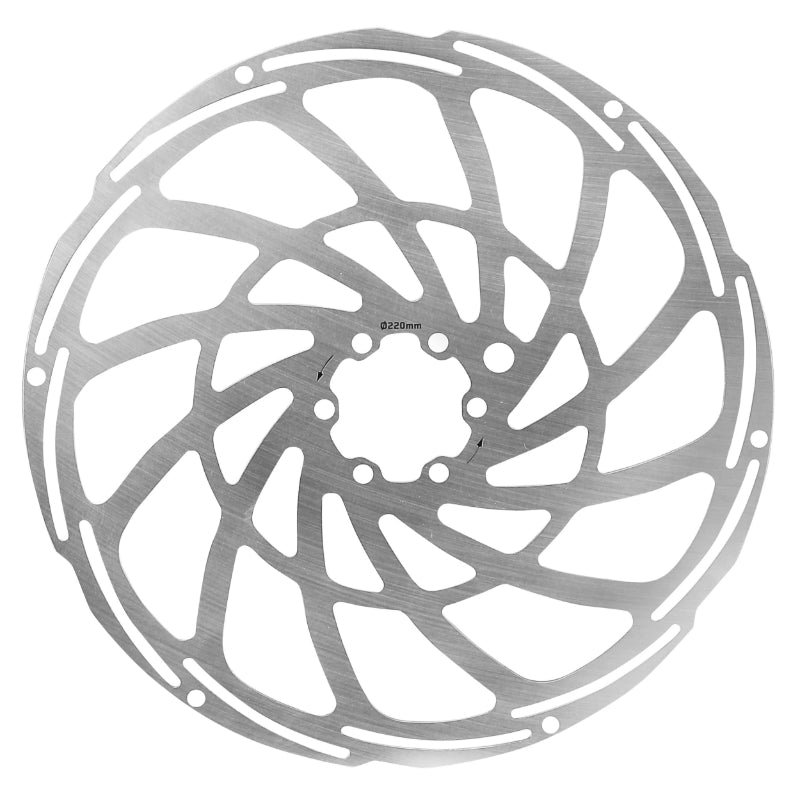 Disque De Frein VTT 6 Trous Newton Brakco Compatible Shimano Et Autres 220 mm Argent Pour VAE - E-Bike Avec Renfort Supp