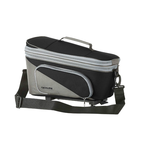 Sacoche Arrière Vélo Racktime Talis Plus Noir Fixation Porte Bagage (L 37 cm X L 22 cm X H 19 cm) - Compatible Systeme R