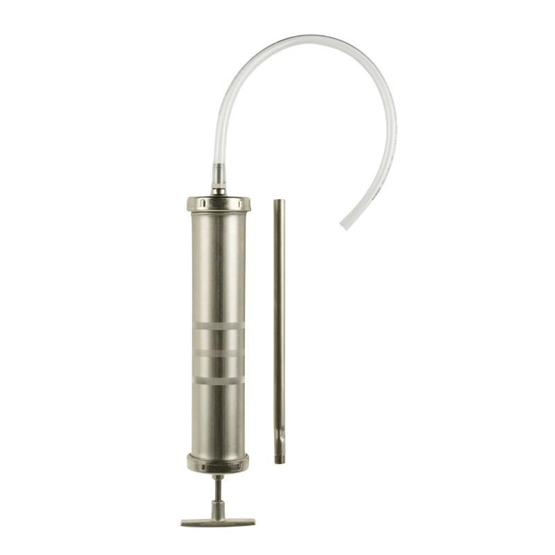 Seringue Huile-Petrole-Gazole-Fuel Pressol Acier Nickele Couvercles Zinc Nickele 500Ml Avec Canne D'Aspiration, Bec Flex