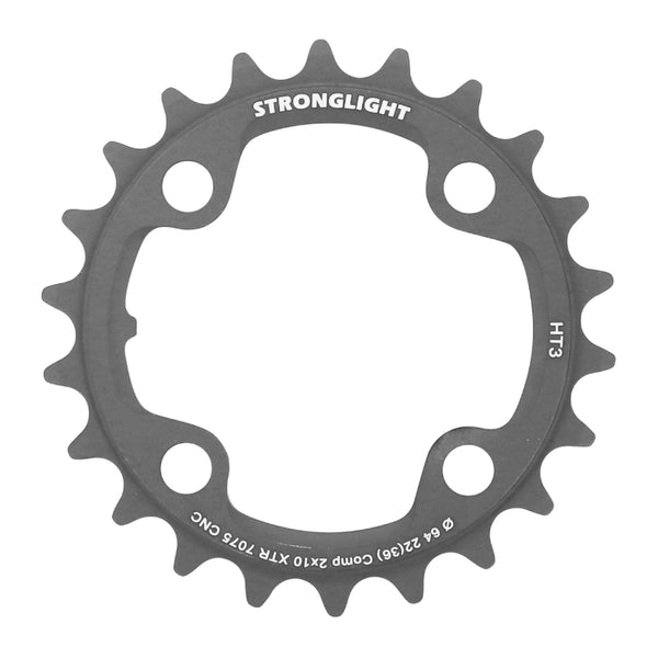 Plateau VTT 4 branches Ø 64 Pour Shimano Xtr M980 Stronglight Ht3 Double 22 dents Intérieur Noir (Pour Extérieur 36 dent