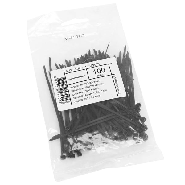 Collier De Serrage Nylon Type Rilsan 2,5X100 mm Noir (Vendu Par 100)