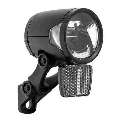 Éclairage Vélo VAE - E-Bike Herrmans Mr8 180 Lumen Noir Avant Sur Fourche Et Support Potence (Livre Avec Patte) 6-12V - Vendu En Boite