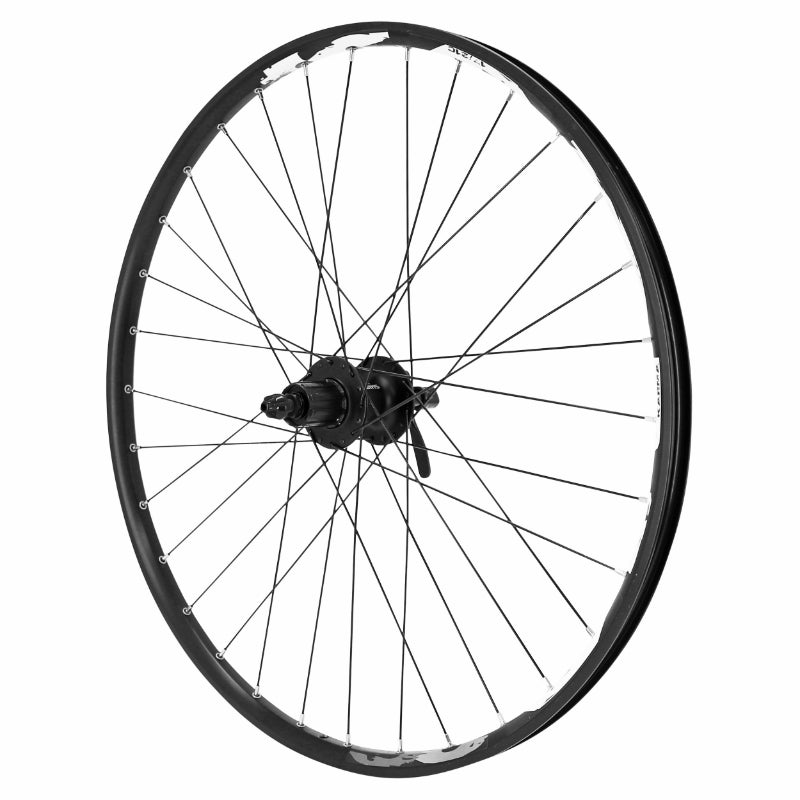 Roue VTT Disque Blocage 26" Karma Arrière Noir Moyeu Shimano M475 Disque 6 Trous Cassette 11-10-9-8V Noir Rayons Noirs 3